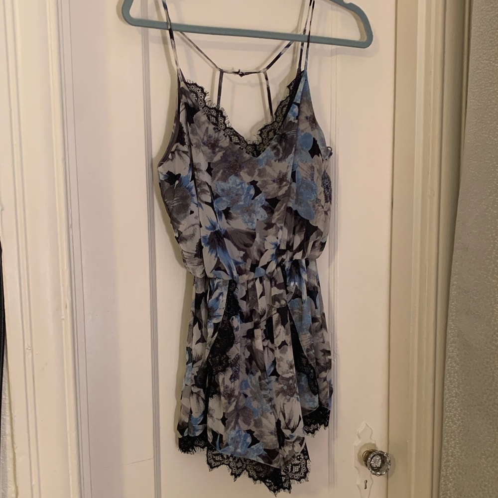 ASTR BLUE/MULTI FLORAL ROMPER